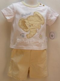 Laura Ashley ON SAFARI 2pc ELEPHANT Outfit Sz 12mo NWT